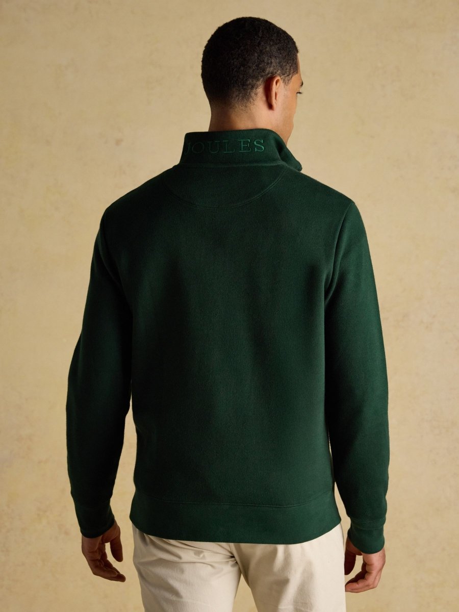 Alistair Cosy Dark Green French Ribbed Knit Sweatshirt - RUTHERFORD & Co