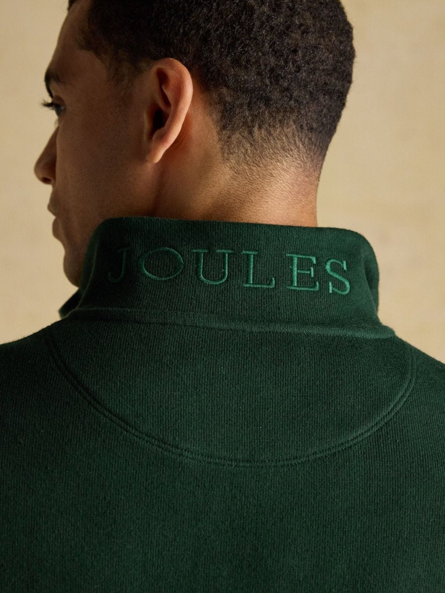 Alistair Cosy Dark Green French Ribbed Knit Sweatshirt - RUTHERFORD & Co