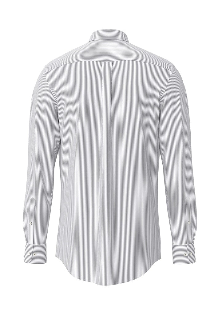 All Season Oxford Shirt - Navy Stripe - RUTHERFORD & Co