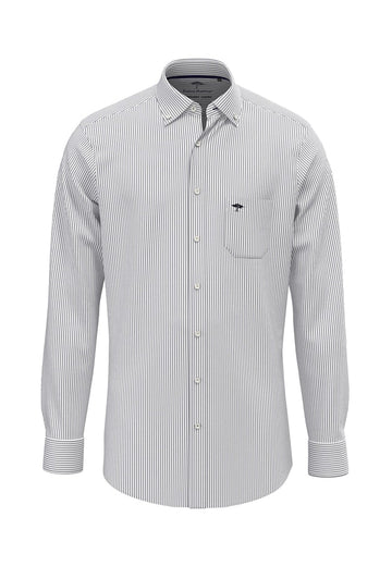 All Season Oxford Shirt - Navy Stripe - RUTHERFORD & Co
