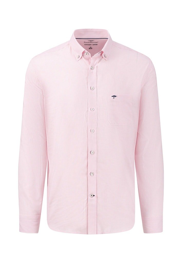 All Season Oxford Shirt - Pink Stripe - RUTHERFORD & Co