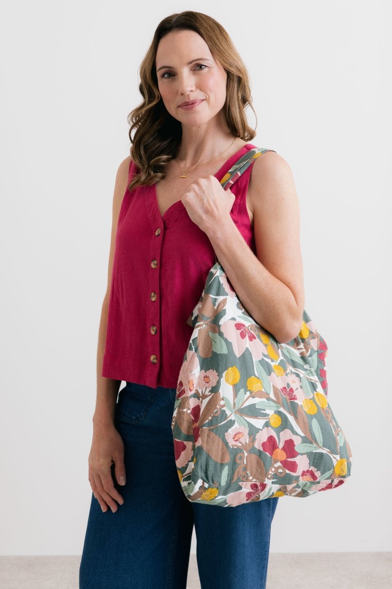 Allium Two Way Button Through Vest Boysenberry - RUTHERFORD & Co