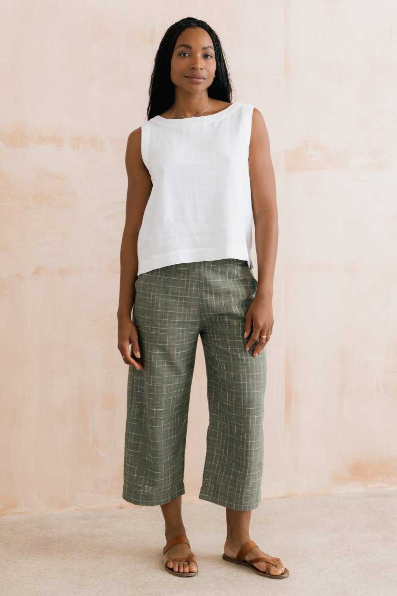 Allium Two Way Button Through Vest White - RUTHERFORD & Co