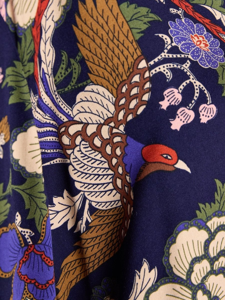 Alma Navy Hidcote Floral Woven Pyjama Set - RUTHERFORD & Co