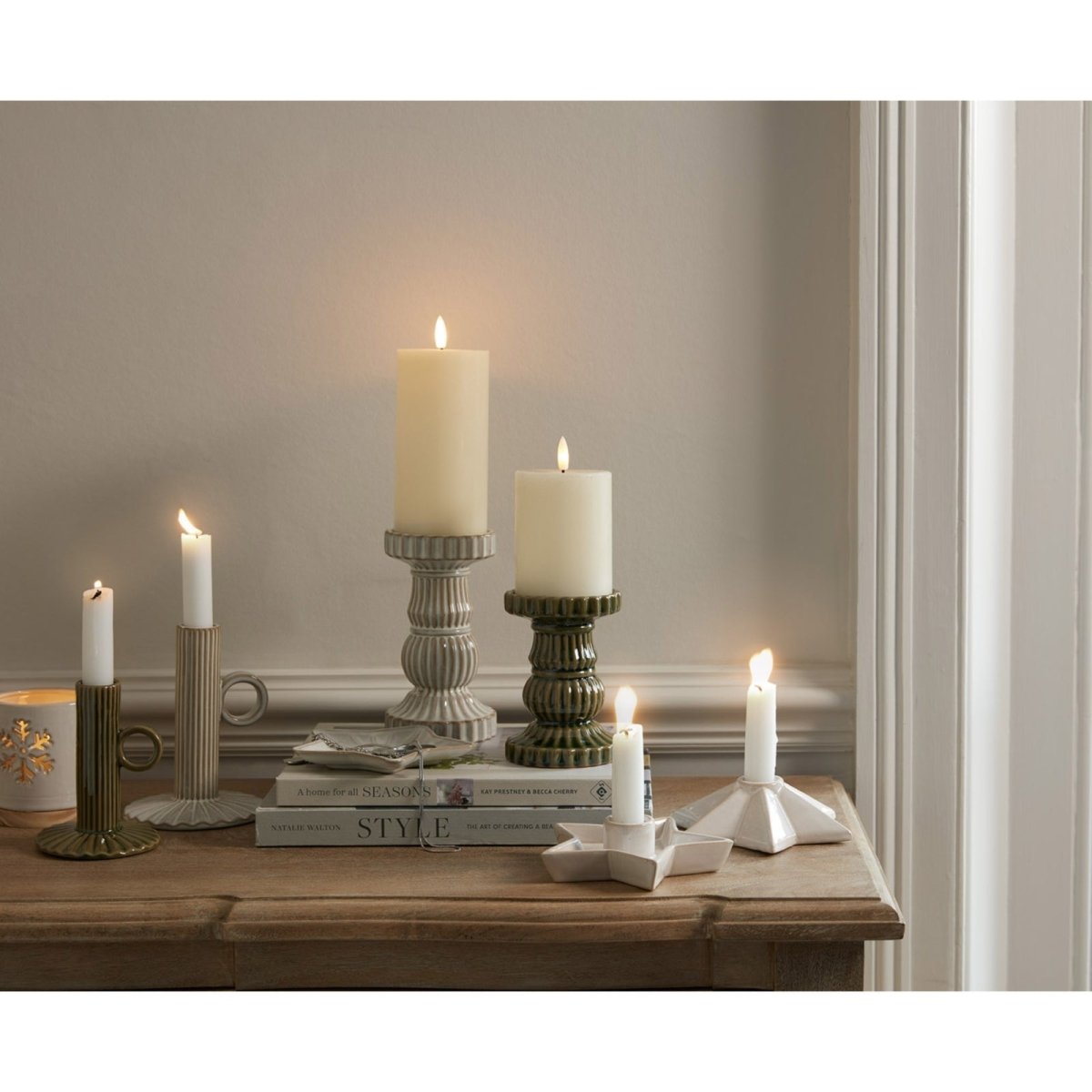 Alora Ceramic Pillar Candle Holder - RUTHERFORD & Co
