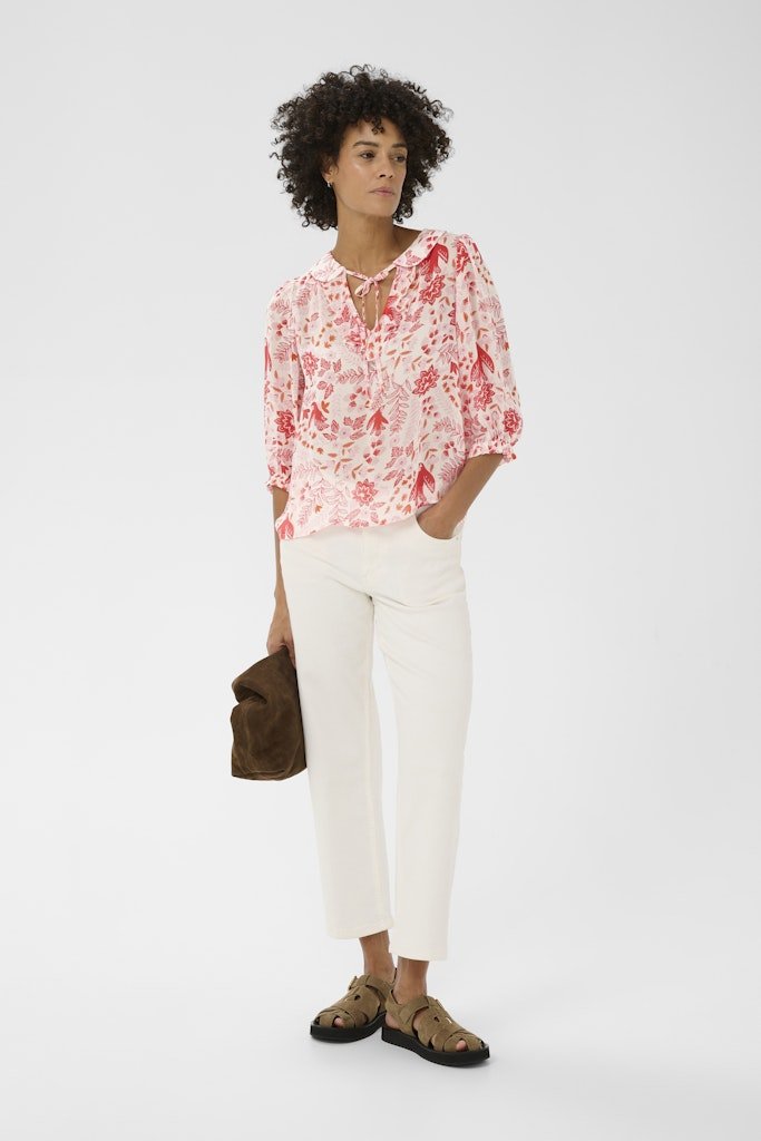 AlviaPW Bl Blouse - Poppy Red Bird Print - RUTHERFORD & Co