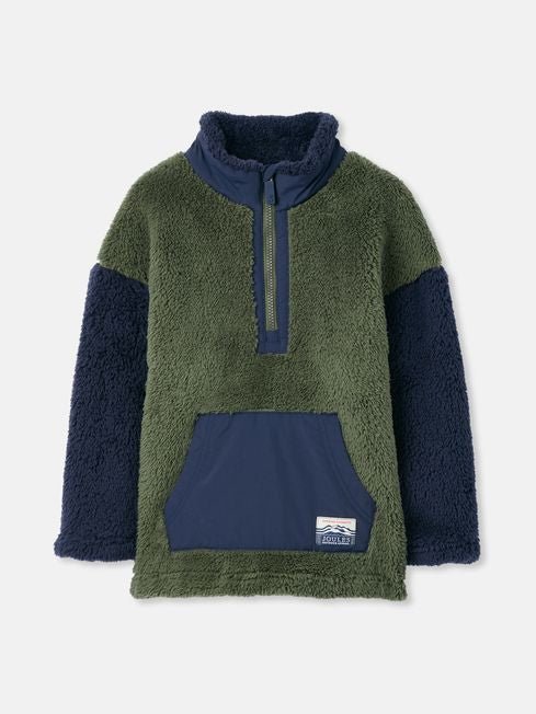 Always Cosy Green/Navy Blue Half Zip Fleece - RUTHERFORD & Co