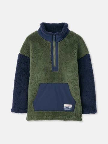 Always Cosy Green/Navy Blue Half Zip Fleece - RUTHERFORD & Co