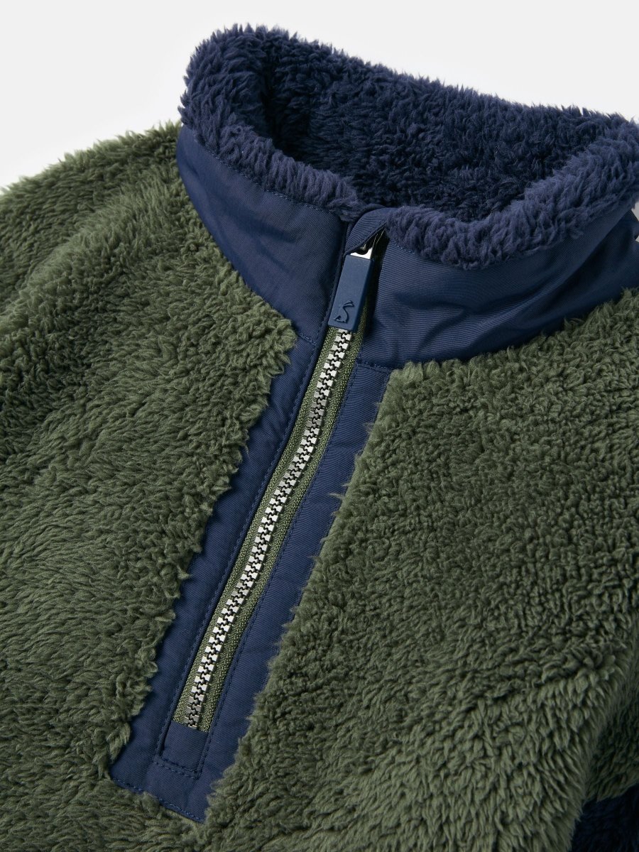 Always Cosy Green/Navy Blue Half Zip Fleece - RUTHERFORD & Co