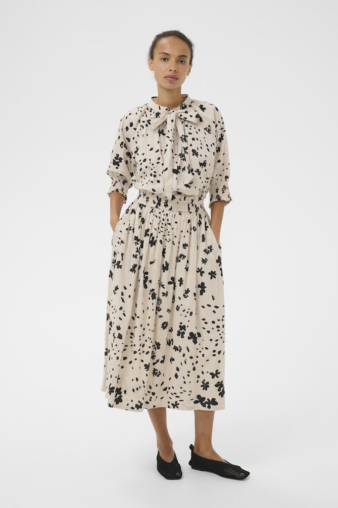 AmaiaPW Sk Skirt - Black Dot Flower Print - RUTHERFORD & Co