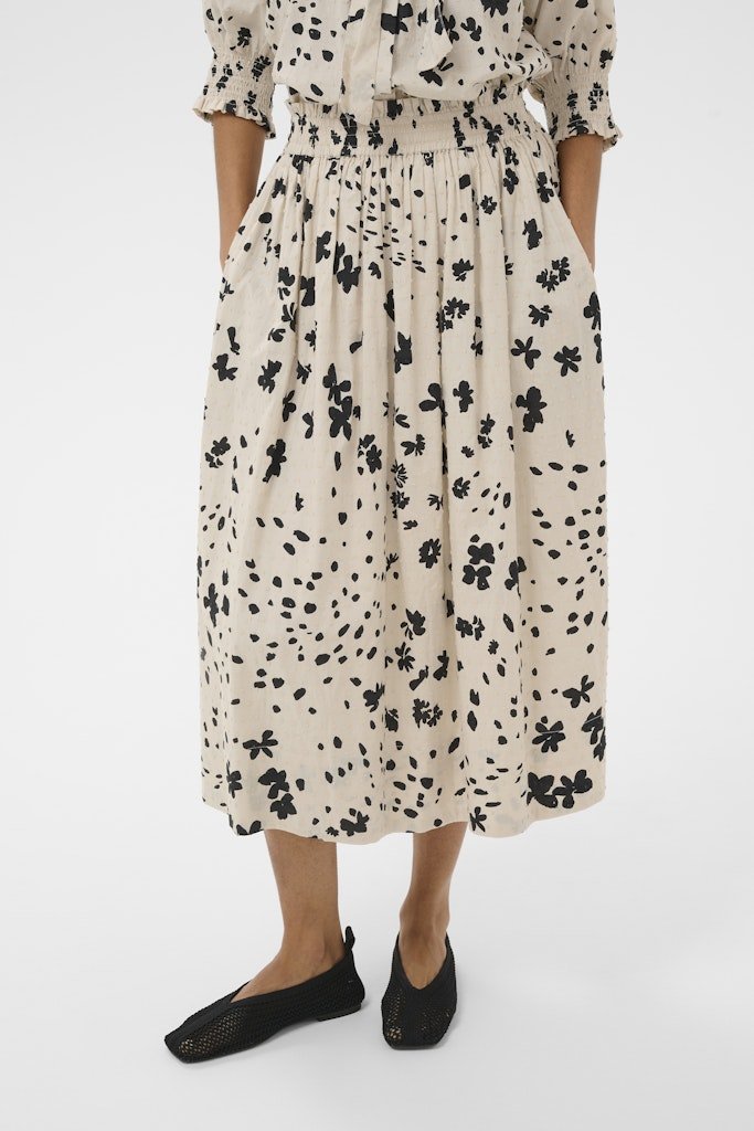 AmaiaPW Sk Skirt - Black Dot Flower Print - RUTHERFORD & Co