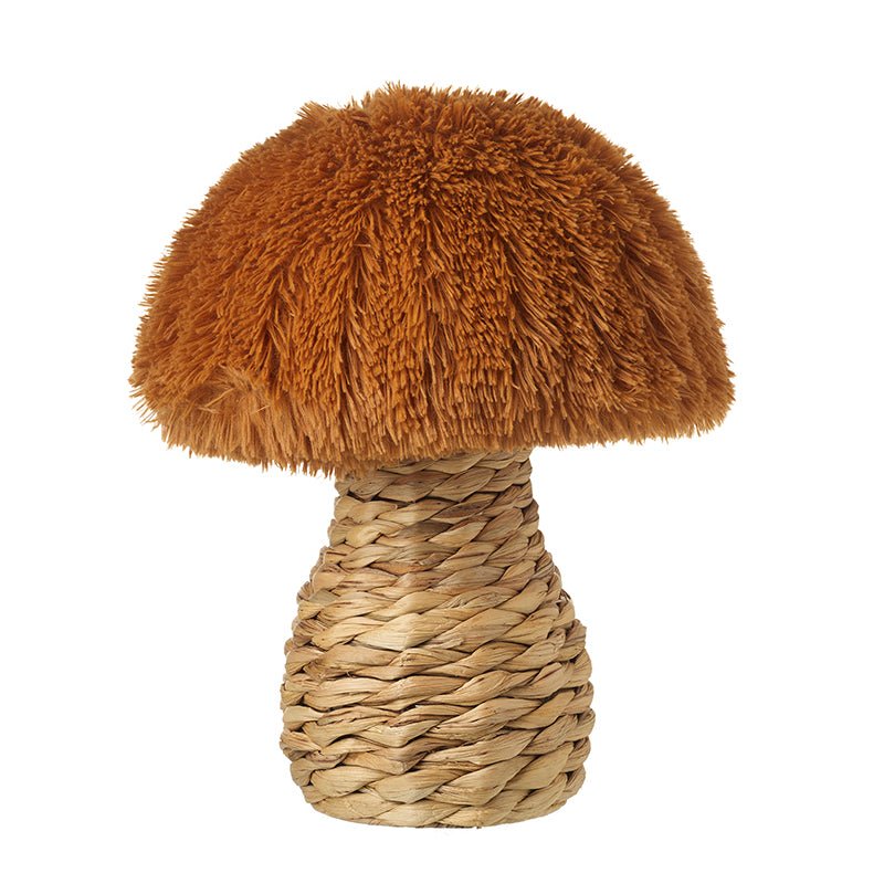 Amber Fabric Top Rattan Stem Mushroom - RUTHERFORD & Co