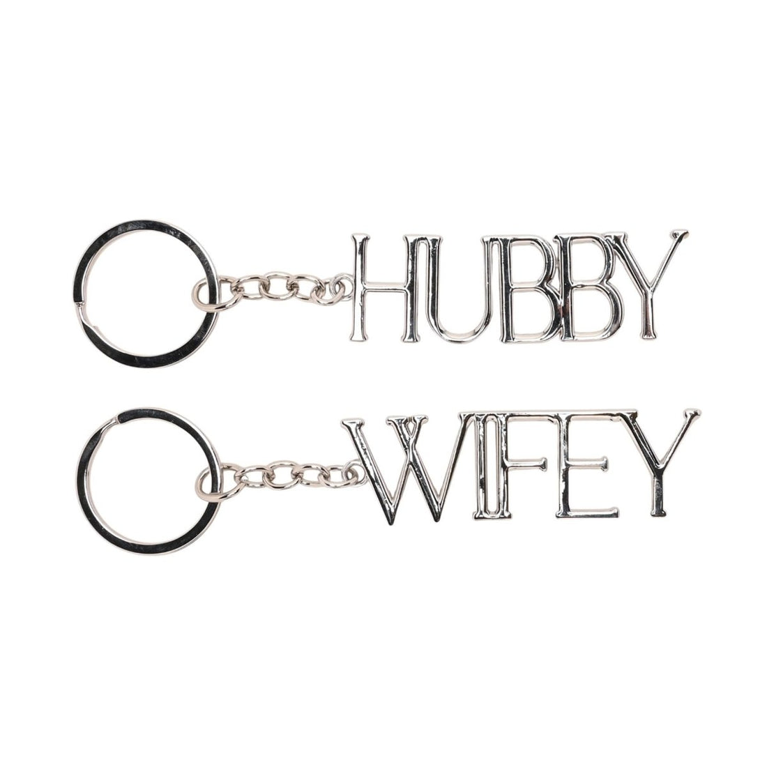 Amore Set Of 2 Keyrings Hubby & Wifey - RUTHERFORD & Co