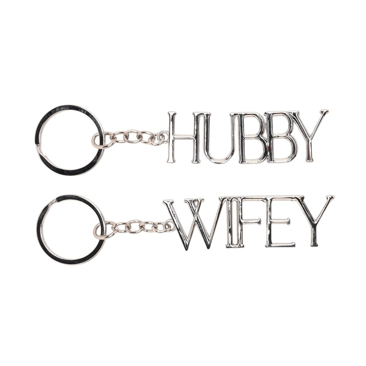 Amore Set Of 2 Keyrings Hubby & Wifey - RUTHERFORD & Co
