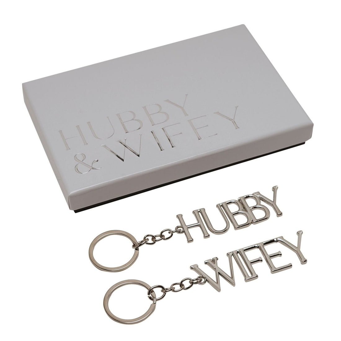 Amore Set Of 2 Keyrings Hubby & Wifey - RUTHERFORD & Co