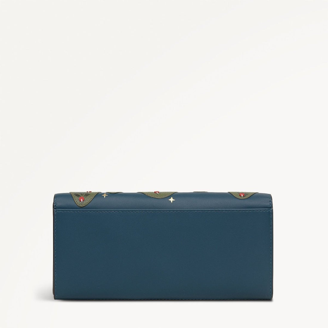 An Ice Day Leather Large Flapover Wallet In Teal - RUTHERFORD & Co