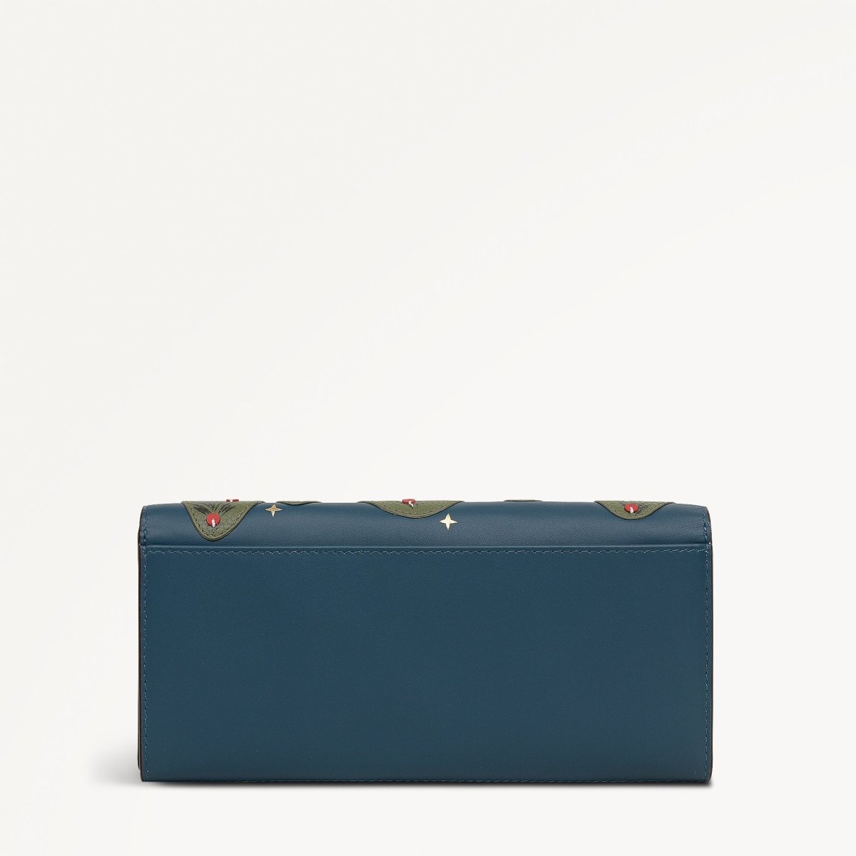 An Ice Day Leather Large Flapover Wallet In Teal - RUTHERFORD & Co