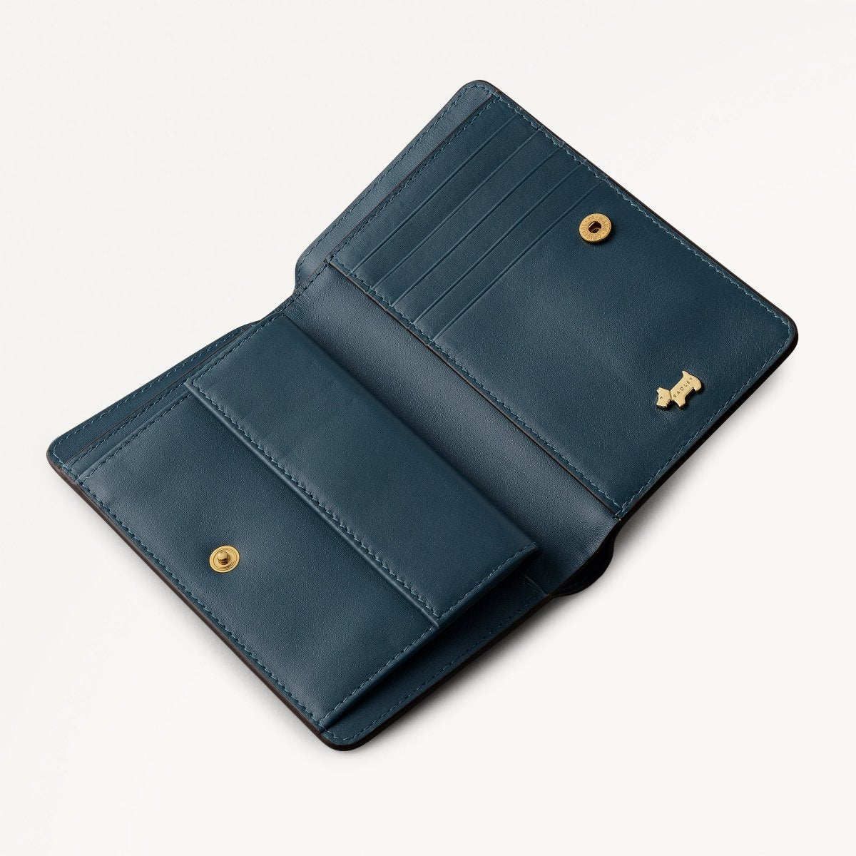 An Ice Day Leather Medium Bifold Wallet In Teal - RUTHERFORD & Co