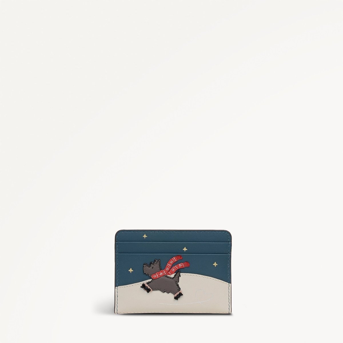 An Ice Day Leather Small Card Holder In Teal - RUTHERFORD & Co