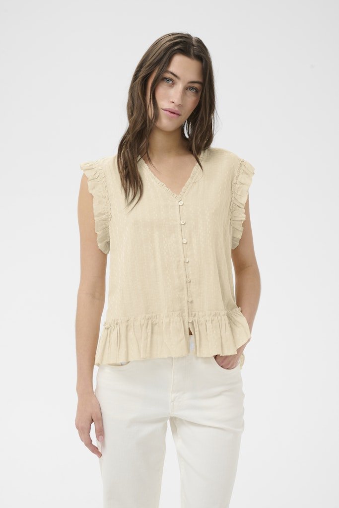 AnekaPW Bl Top - Oatmeal - RUTHERFORD & Co