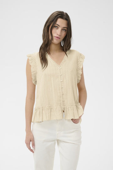 AnekaPW Bl Top - Oatmeal - RUTHERFORD & Co