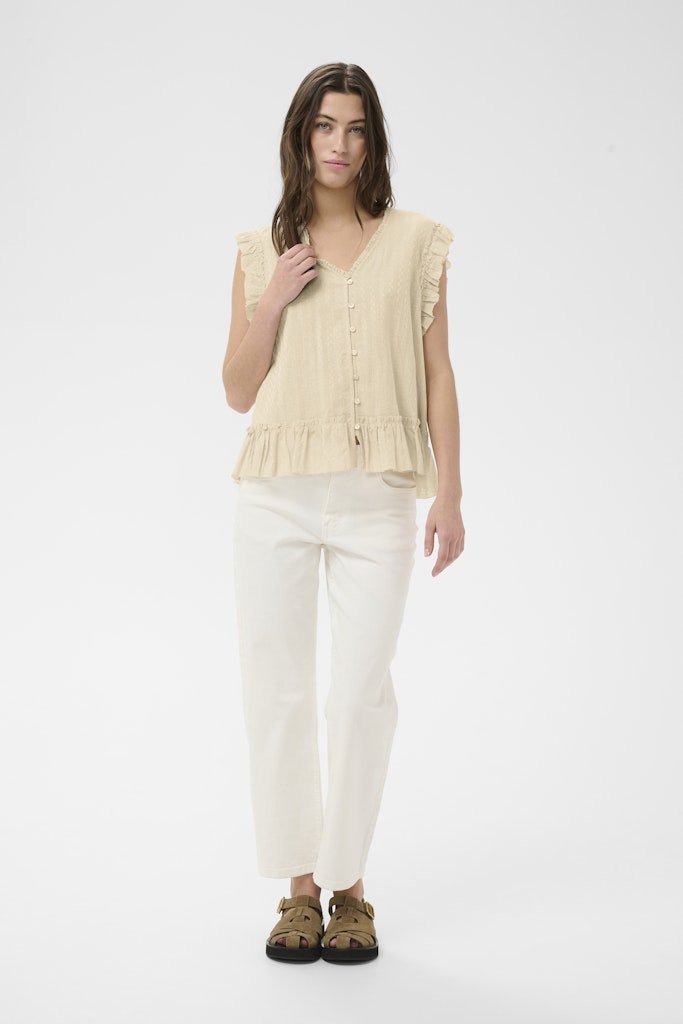AnekaPW Bl Top - Oatmeal - RUTHERFORD & Co