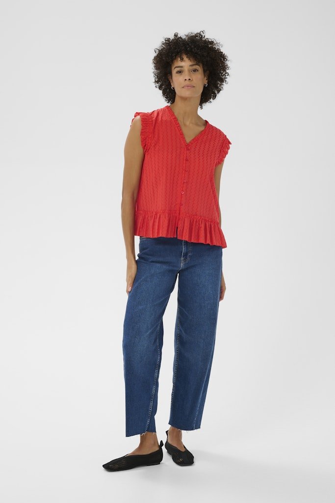 AnekaPW Bl Top - Poppy Red - RUTHERFORD & Co