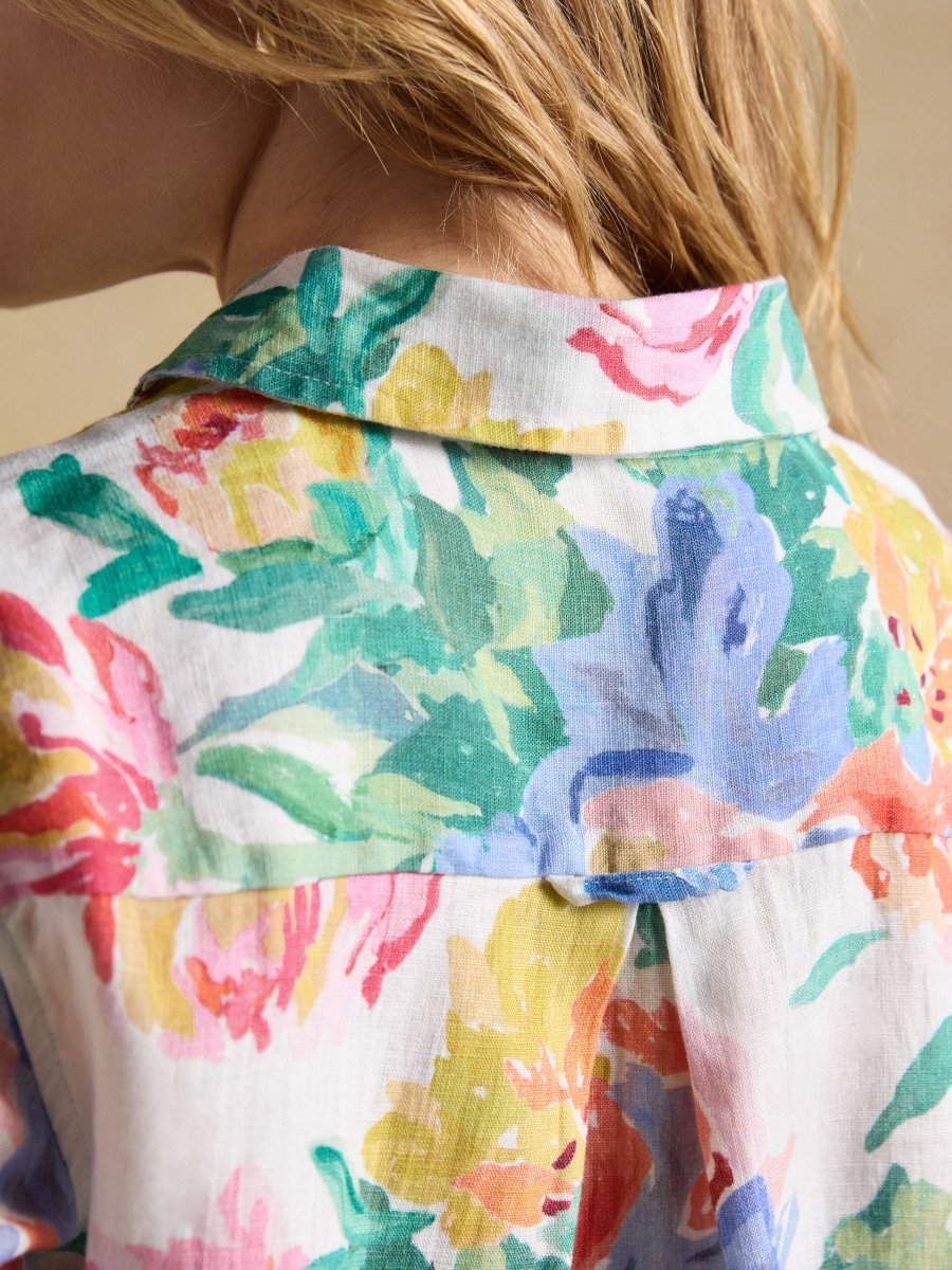 Anna White Artist Floral Long Sleeve Pure Linen Shirt - RUTHERFORD & Co