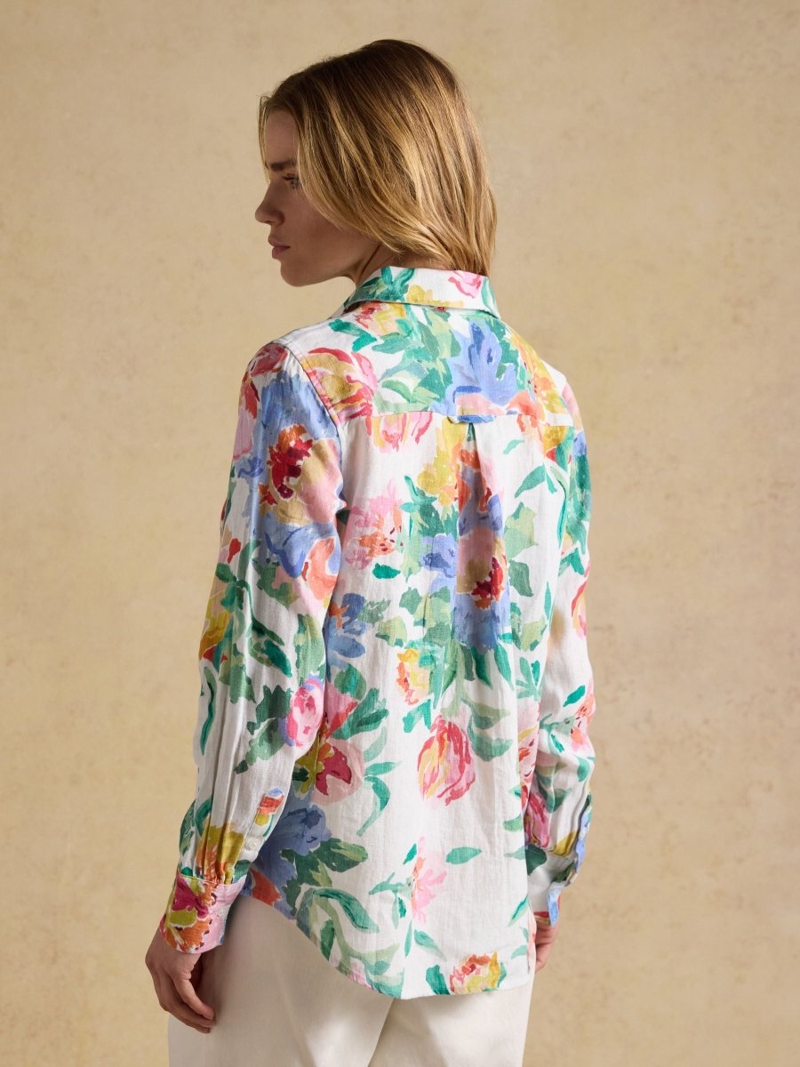 Anna White Artist Floral Long Sleeve Pure Linen Shirt - RUTHERFORD & Co