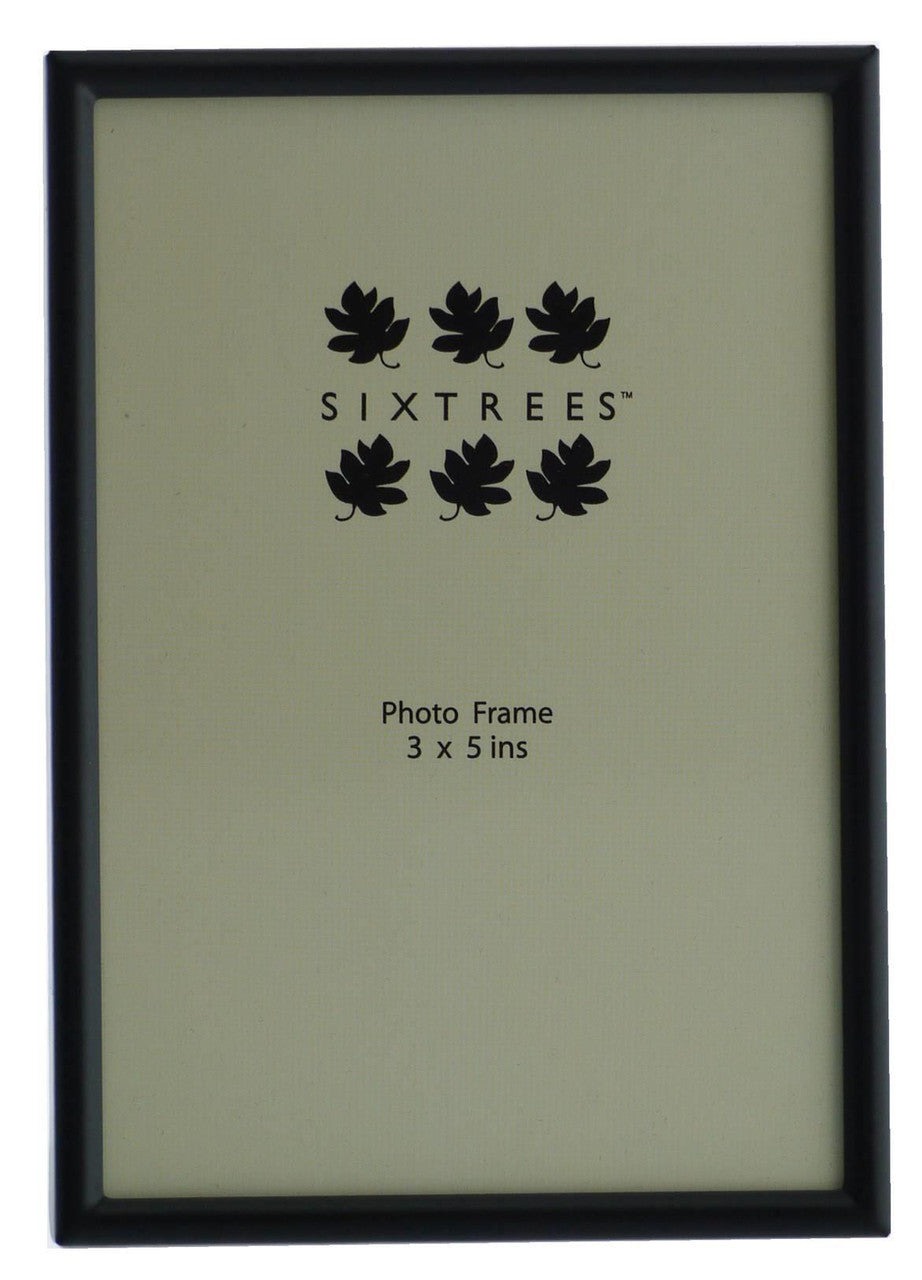 Sixtrees Cambourne Satin Black Metal 3 x 5 inch Photo Frame
