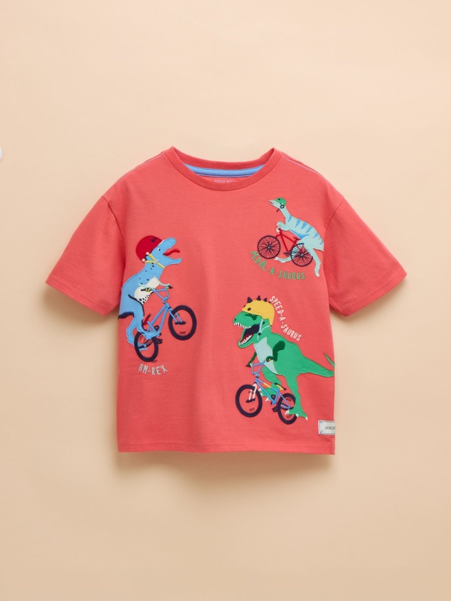 Archie Red Short Sleeve Applique T-Shirt - RUTHERFORD & Co