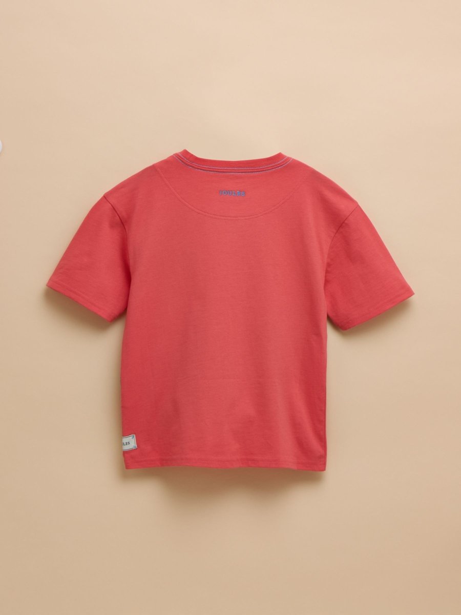 Archie Red Short Sleeve Applique T-Shirt - RUTHERFORD & Co