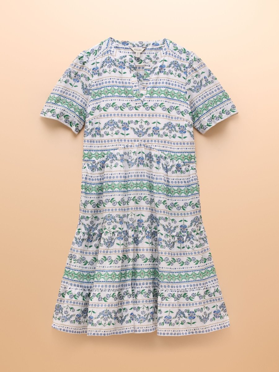 Ariella Blue Cotton Tiered Dress - RUTHERFORD & Co