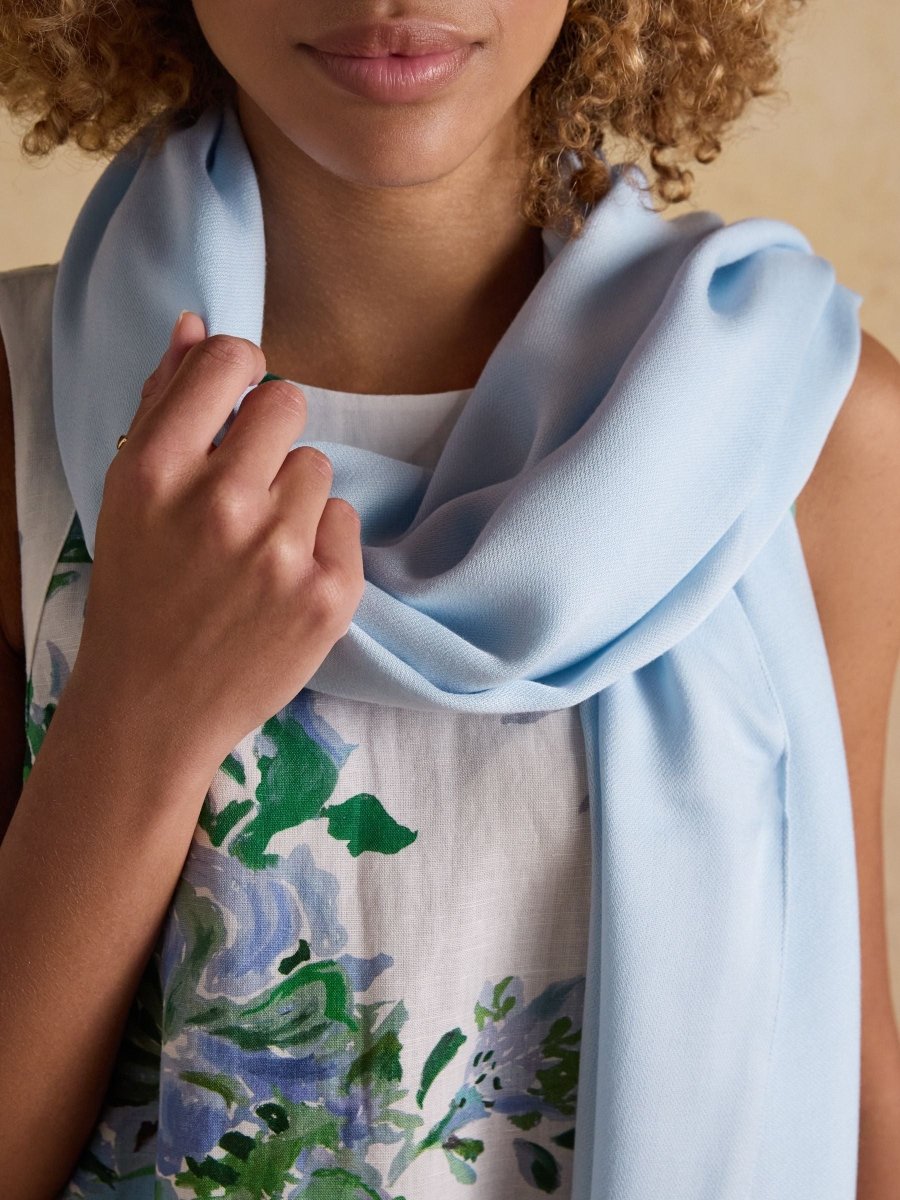 Ascot Blue Large Lightweight Wrap Scarf - RUTHERFORD & Co