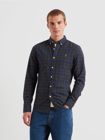 Brewer Check Oxford Shirt In Evergreen