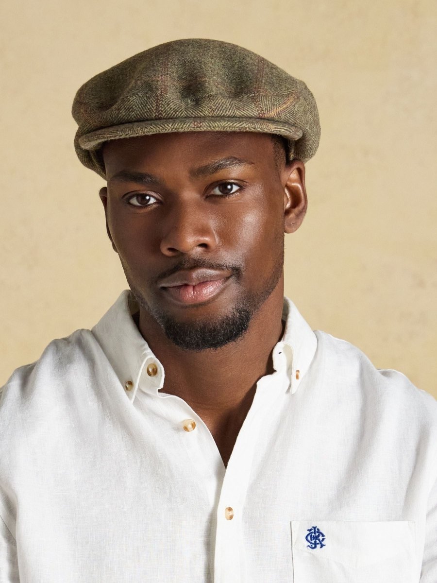 Ashby Green Tweed Flat Cap - RUTHERFORD & Co