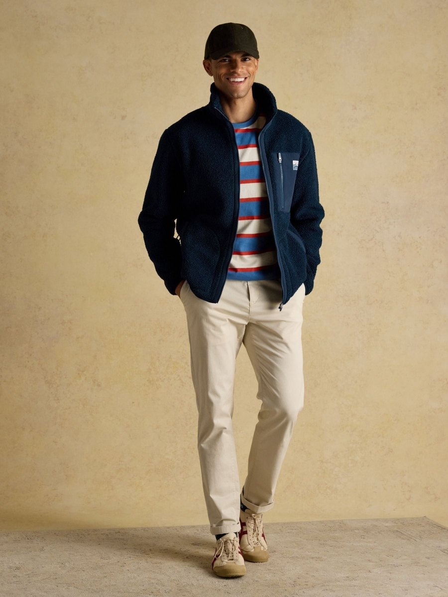 Ashford Navy Borg Fleece Zip Through - RUTHERFORD & Co