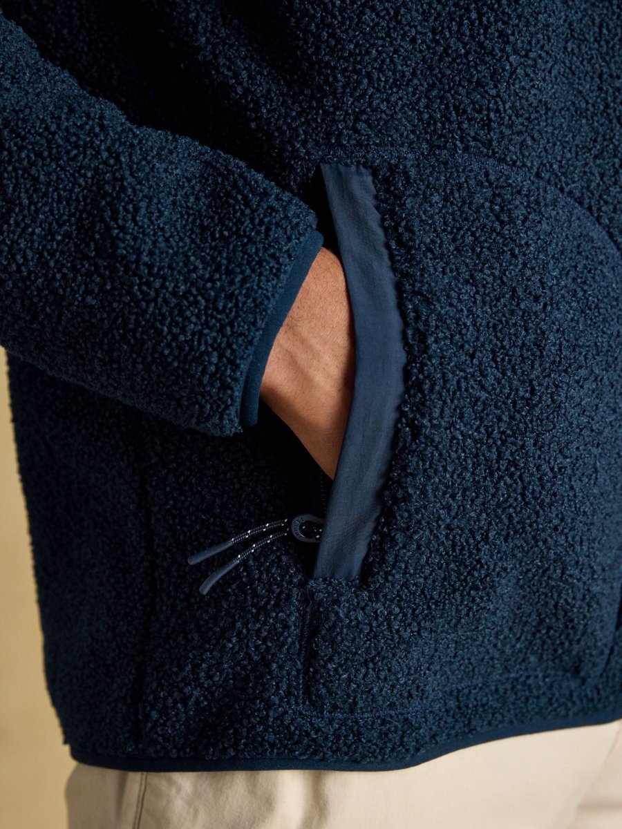 Ashford Navy Borg Fleece Zip Through - RUTHERFORD & Co