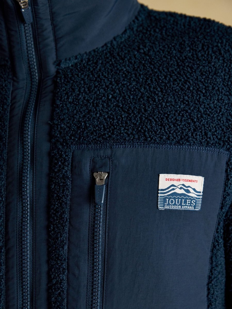 Ashford Navy Borg Fleece Zip Through - RUTHERFORD & Co