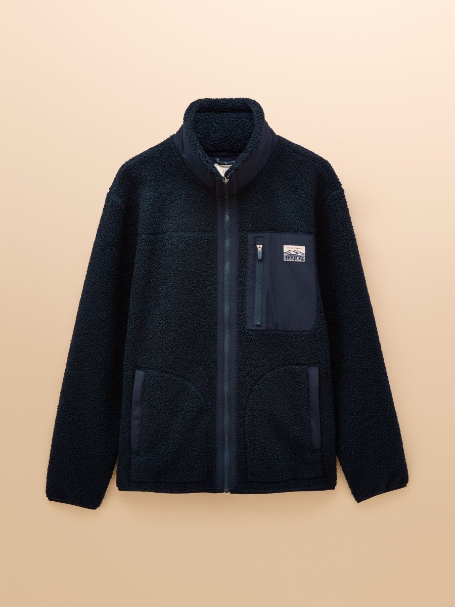 Ashford Navy Borg Fleece Zip Through - RUTHERFORD & Co