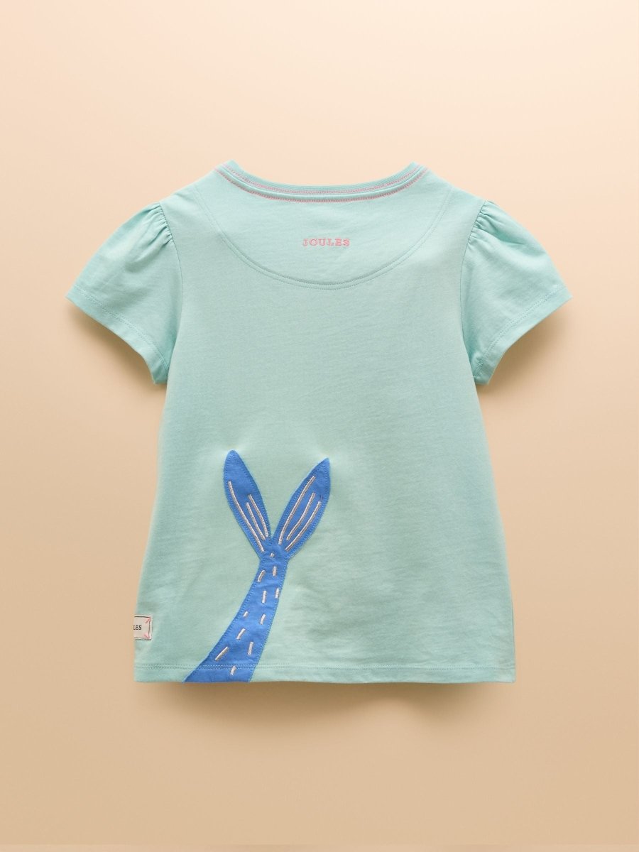 Astra Light Blue Applique Cotton T-Shirt - RUTHERFORD & Co