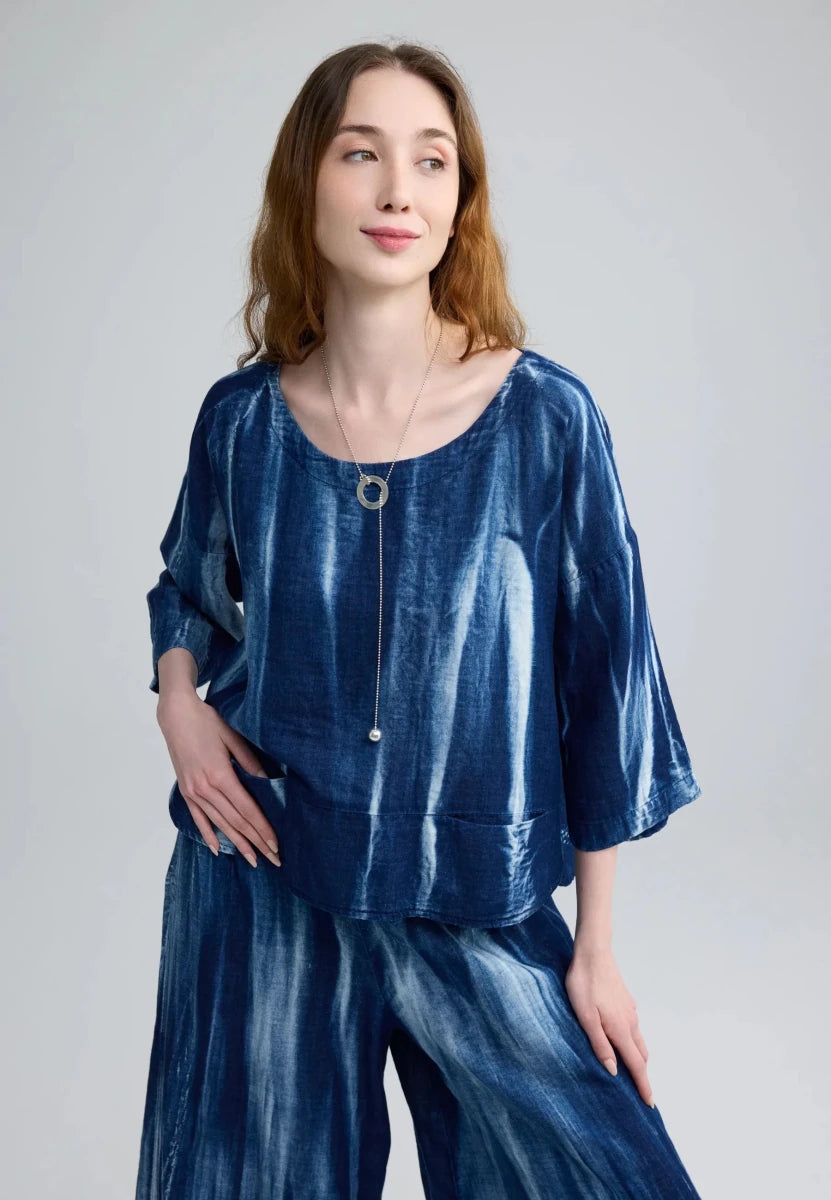 AVERY Batik-effect muslin blouse - RUTHERFORD & Co
