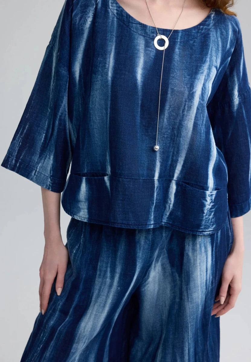 AVERY Batik-effect muslin blouse - RUTHERFORD & Co