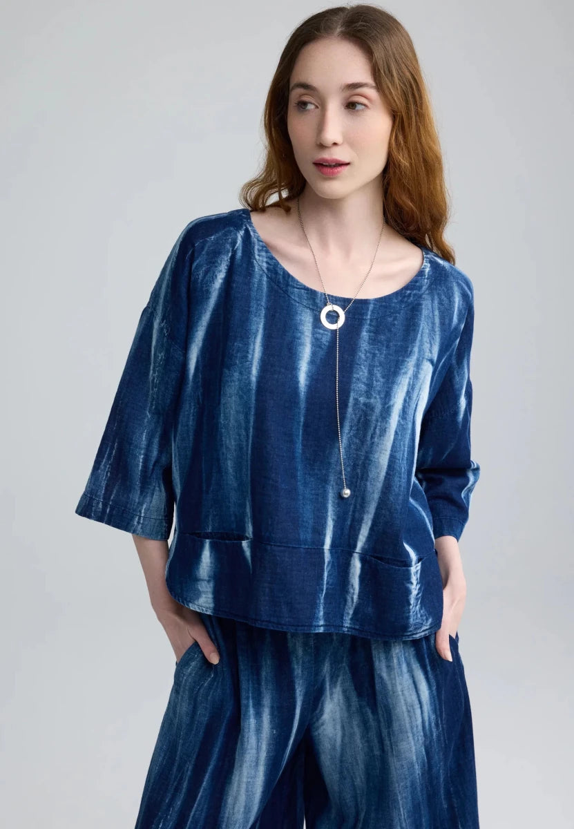 AVERY Batik-effect muslin blouse - RUTHERFORD & Co