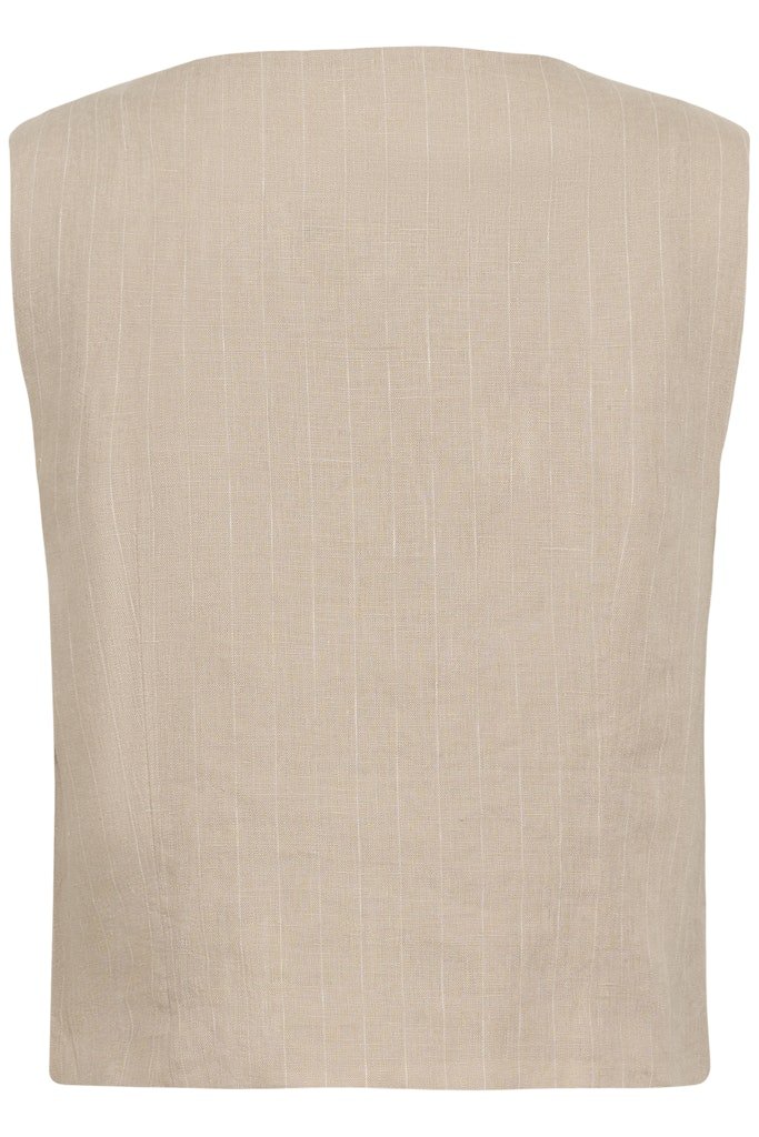 AzaniaPW Wa Waistcoat - Neutral Pinstripe - RUTHERFORD & Co