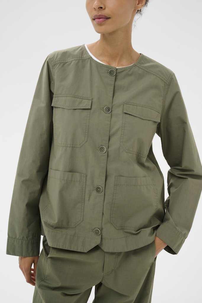 AzizaPW Ja Casual Jacket - Smokey Olive - RUTHERFORD & Co