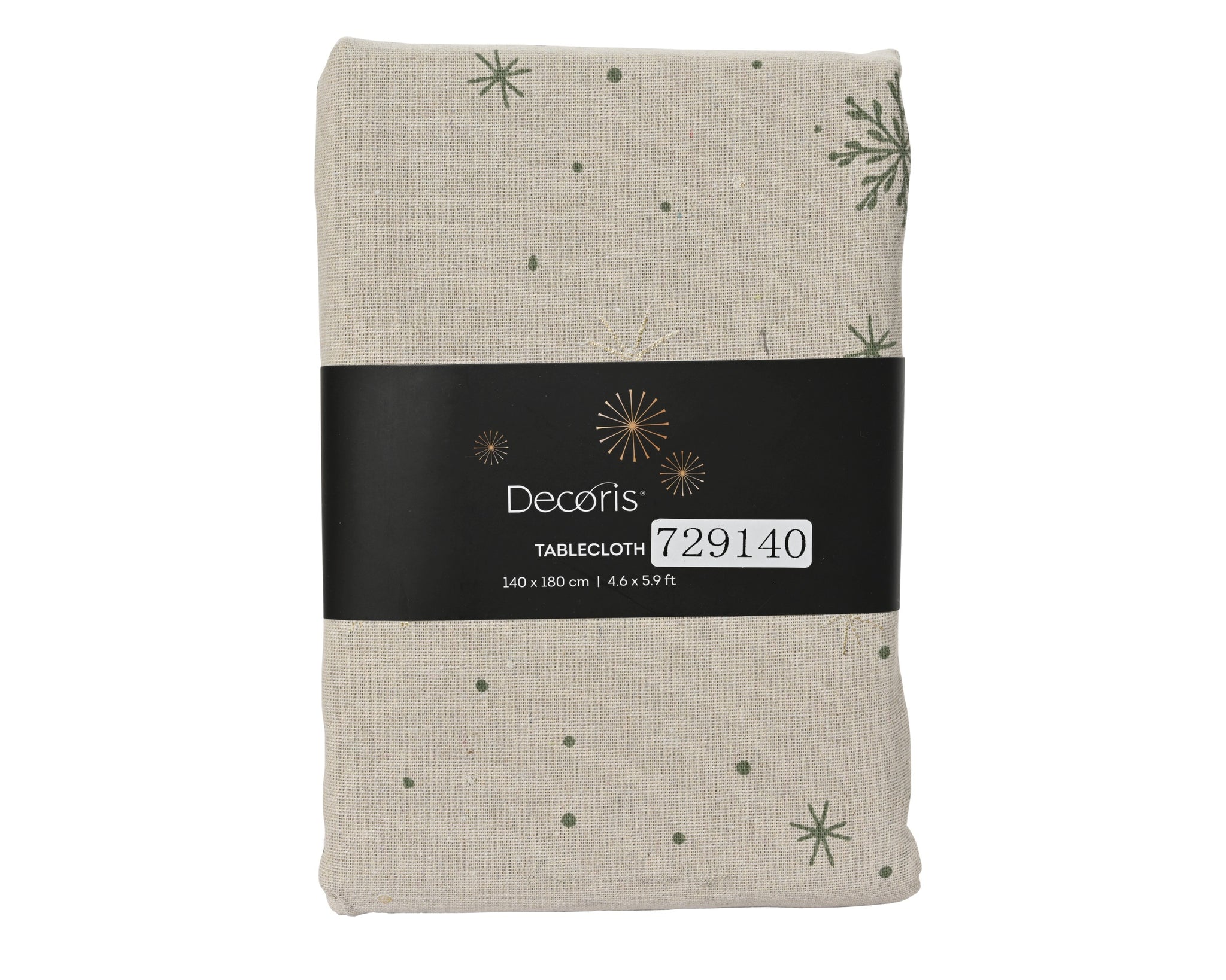 Decoris Tablecloth - Natural Snowflake Pattern