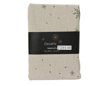 Decoris Tablecloth - Natural Snowflake Pattern