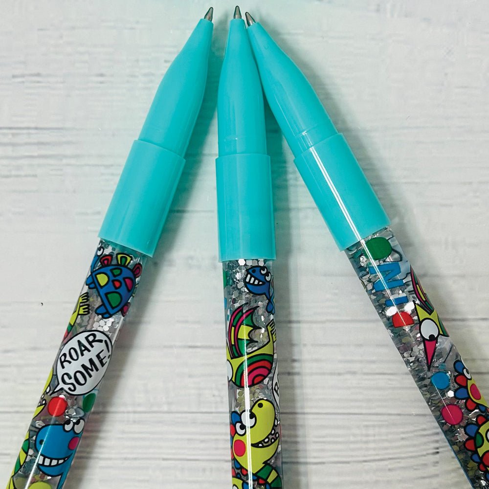 Ballpoint Glitter Pen/Dinosaur - RUTHERFORD & Co