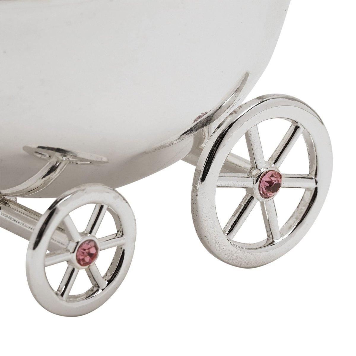 Bambino Silver Plated Pram Money Box Pink - RUTHERFORD & Co